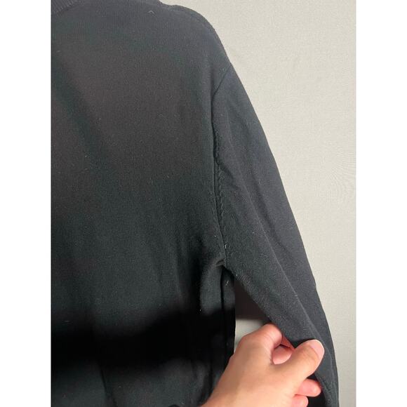 ARMANI EXCHANGE 1/4 Zip Pullover Sweater Black Knitted 100% Cotton Men's Sz M - Picture 8 of 13